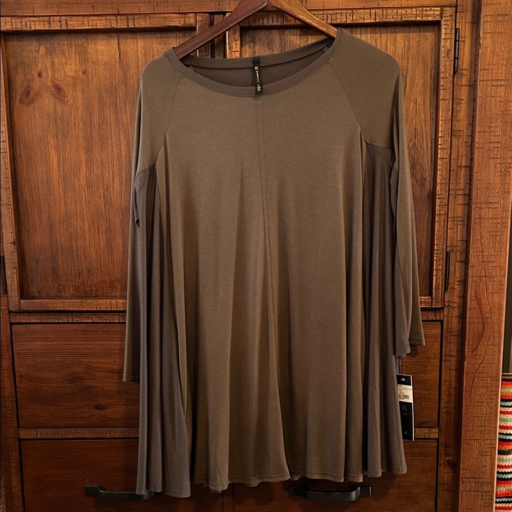 Connie Flowing Brown Tunic Top